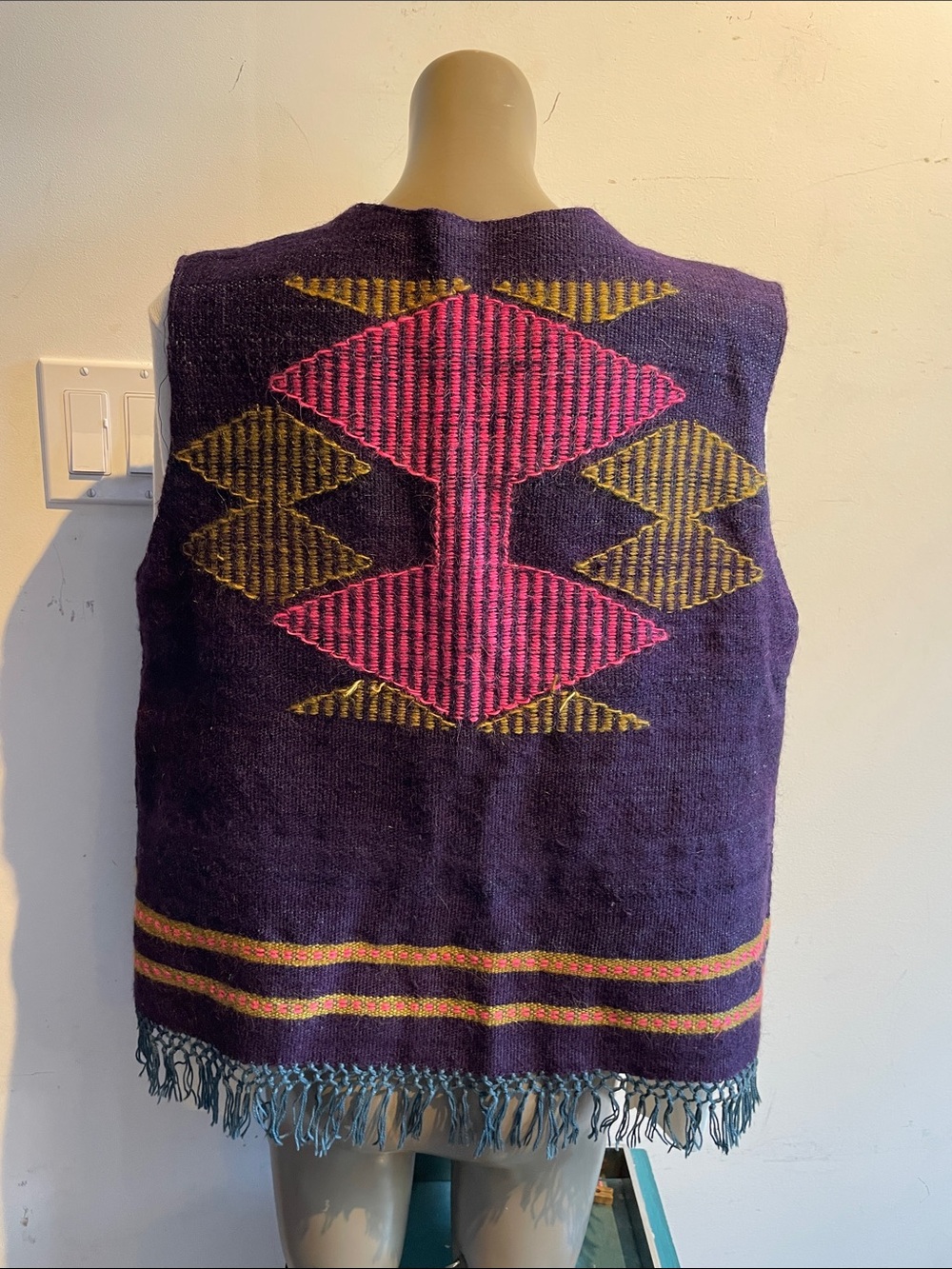 Vintage handwoven Thabana Li’Meli vest wool